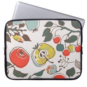 Assorted fruits, colourful seamless pattern. laptop sleeve