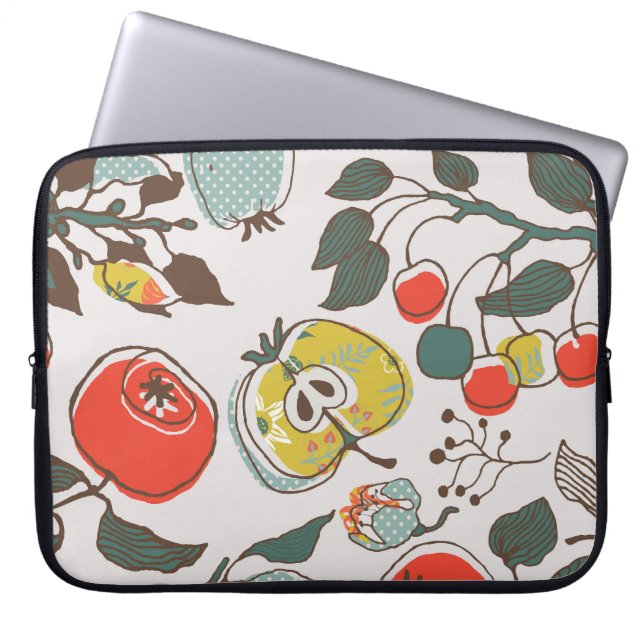 Assorted fruits, colourful seamless pattern. laptop sleeve (Front)