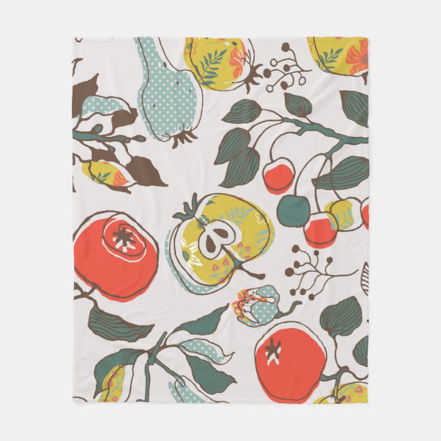 assorted fruits. seamless pattern fleece blanket (Front)