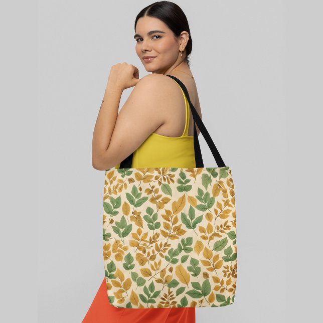 Assorted green and yellow leaves tote bag (Creator Uploaded)