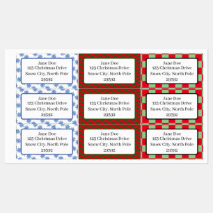 Assorted Holiday Pattern Custom Gift Labels