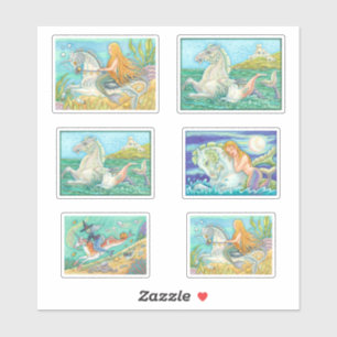 ASSORTED MERMAID / MERHORSE FANTASY HORSE STICKERS