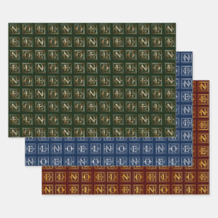 Assorted Metallic Deco Noel Christmas Wrapping Paper Sheet