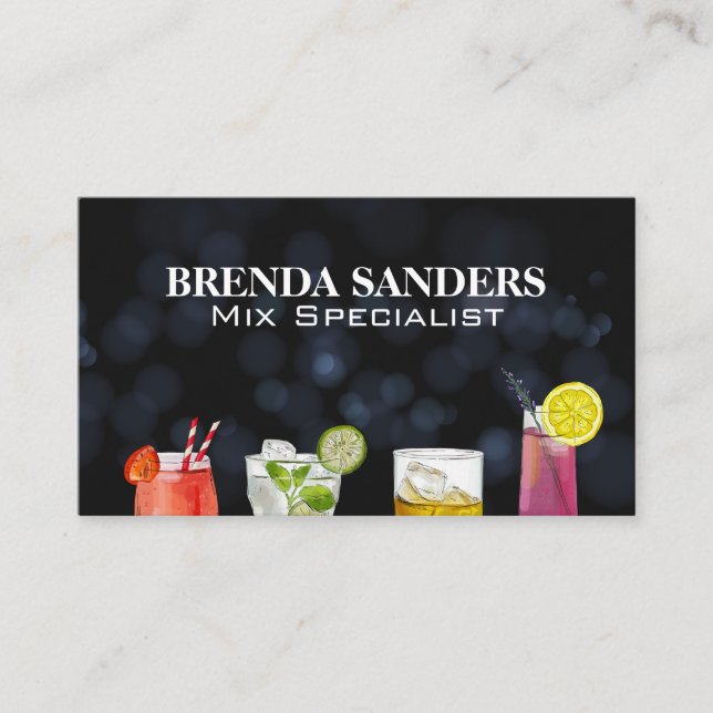 Assorted Mixed Drinks  Business Card (Front)