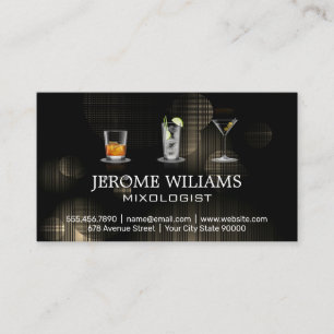 Assorted Mixed Drinks   Lights Backdrop Business Card