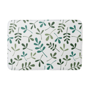 Assorted Mixed Green Leaves Pattern Bath Mat
