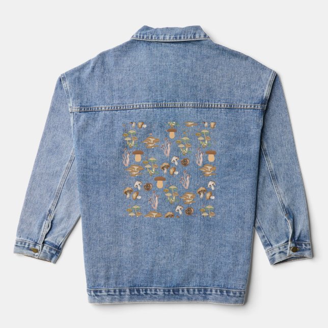 Assorted Mushrooms Baby Denim Jacket (Back)