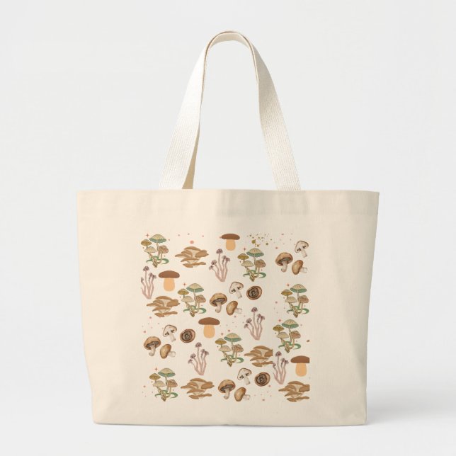 Assorted Mushrooms Large Tote Bag (Front)