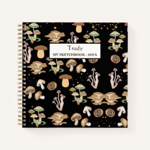 Assorted Mushrooms Personalized Sketchbook Notebook