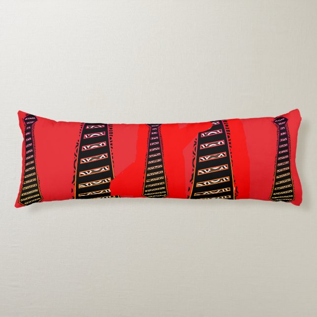 Assorted Novelty Ties Red Body Pillow (Front)