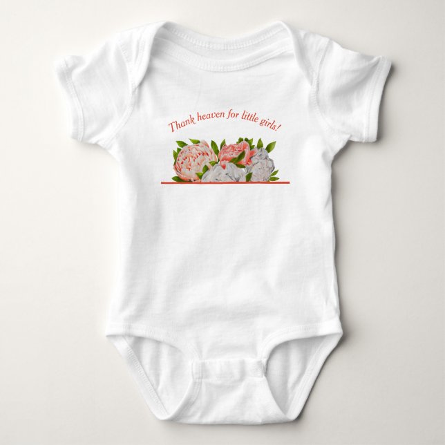 Assorted Peonies on a Baby Bodysuit (Front)