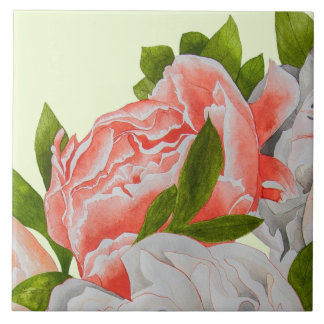 Assorted Peonies on a Ceramic Tile (B)