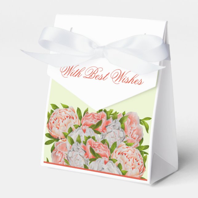 Assorted Peonies on a Favour Box (Front Side)