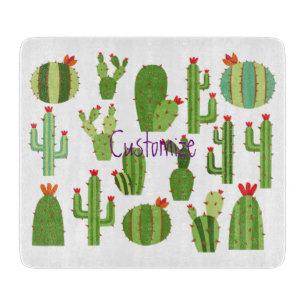 Assorted Red-flowered Cactus Plants Thunder_Cove Cutting Board