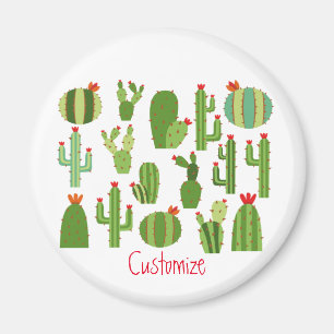 Assorted Red-flowered Cactus Plants Thunder_Cove Magnet