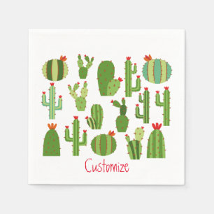 Assorted Red-flowered Cactus Plants Thunder_Cove Napkin