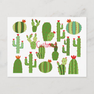 Assorted Red-flowered Cactus Plants Thunder_Cove Postcard