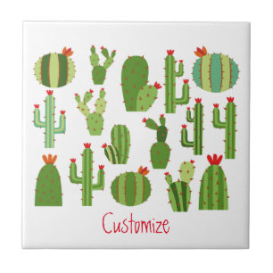Assorted Red-flowered Cactus Plants Thunder_Cove Tile