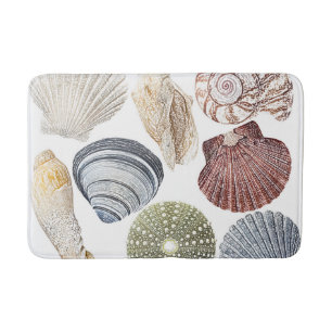 Assorted Shells Coastal Beach House Bath Mat
