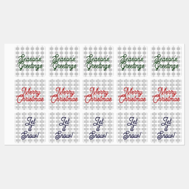 Assorted Snowflakes Envelope Seals/Labels (Sheet)