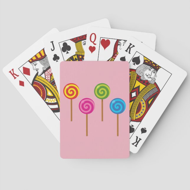 Assorted Spiral Colorful Lollipops Playing Cards (Back)