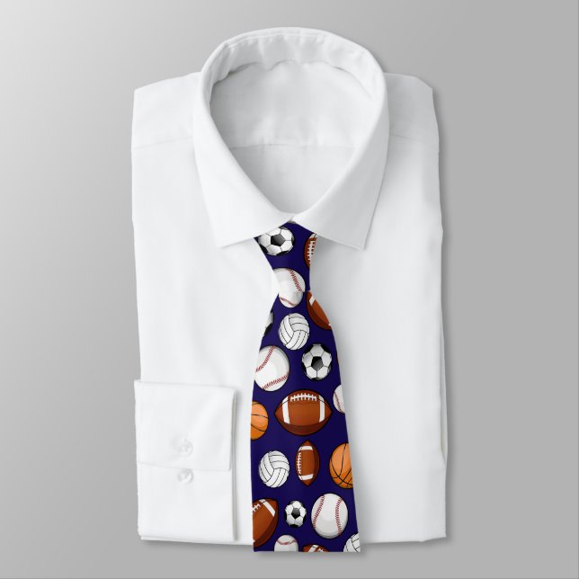 Assorted Sports All STAR Dark Blue Tie (Tied)