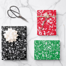 Assortment of Flecked Composition Wrapping Paper