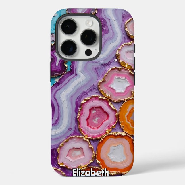 Assortment of Gold-Trimmed Agate Slices Case-Mate iPhone Case (Back)