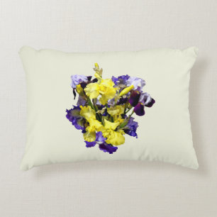 Assortment of Irises Yellow and Purple Accent Pillow