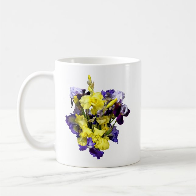 Assortment of Irises Yellow and Purple Coffee Mug (Left)