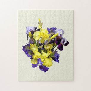 Assortment of Irises Yellow and Purple Jigsaw Puzzle