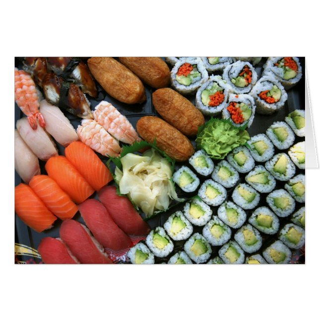Assortment of Japanese sushi favourites (Front Horizontal)