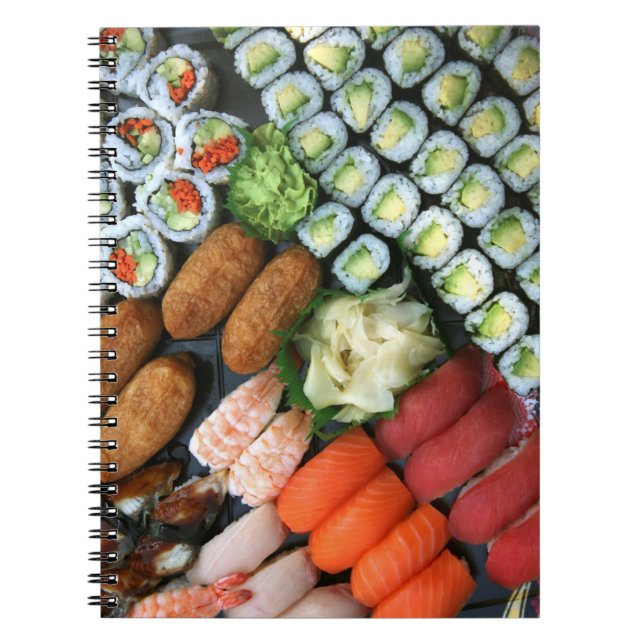 Assortment of Japanese sushi favourites Notebook (Front)