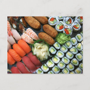 Assortment of Japanese sushi favourites Postcard