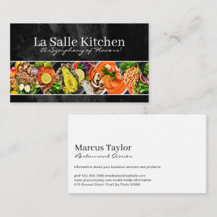 Assortment of Plated Cuisines   Restaurant Business Card