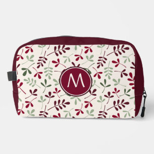 Asstd Leaves Pattern Reds Grns Crm (Personalized) Dopp Kit