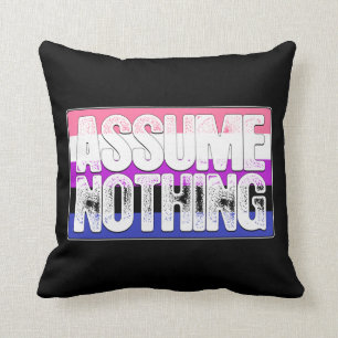 Assume Nothing Genderfluid Pride Flag Throw Pillow