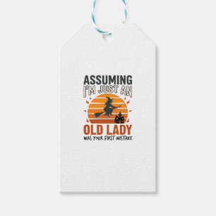 Assuming I'm Just an Old Lady Witch Halloween Desi Gift Tags
