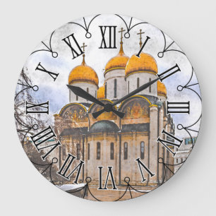Assumption Cathedral. Moscow Kremlin. Russia. Large Clock