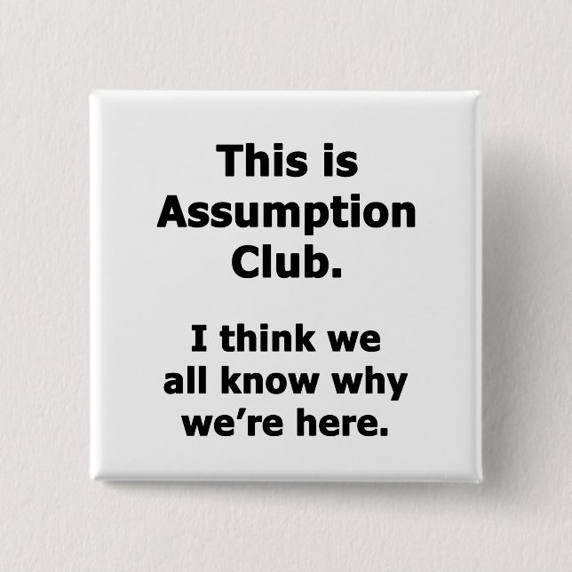 Assumption Club 2 Inch Square Button (Front)