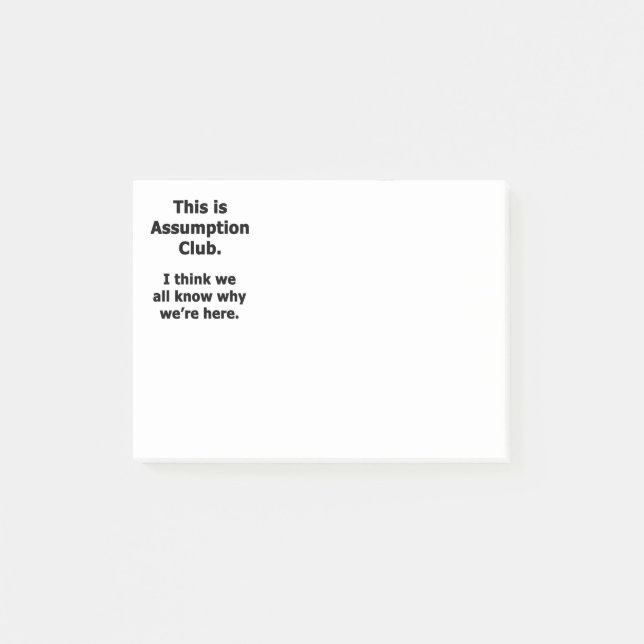 Assumption Club Post-it Notes (Front)