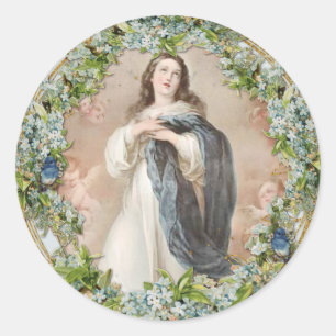 Assumption of Blessed Virgin Mary Classic Round St Sticker