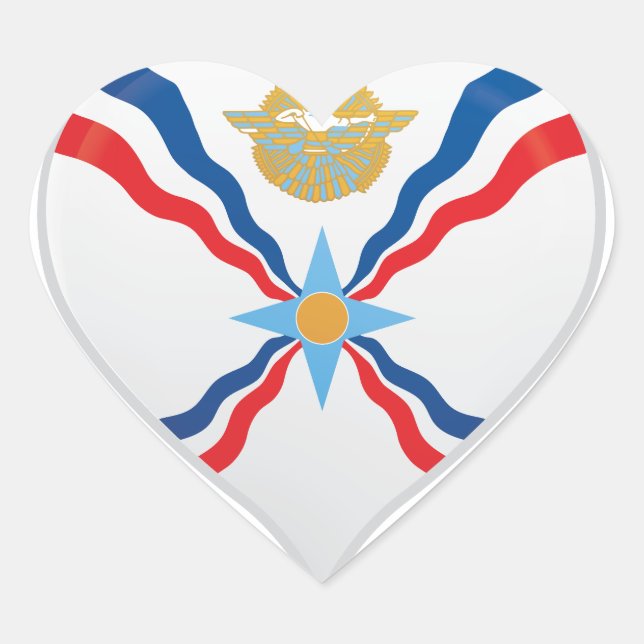 Assyria love flag pride heart sticker (Front)