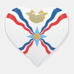 Assyria love flag pride heart sticker