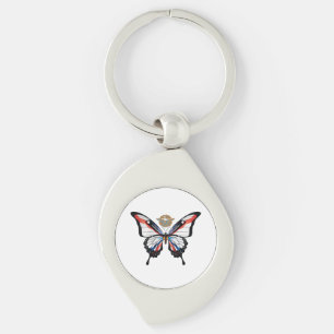 Assyria Swallowtail Butterfly Flag Sticker Keychain