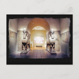assyrian 2 bulls postcard