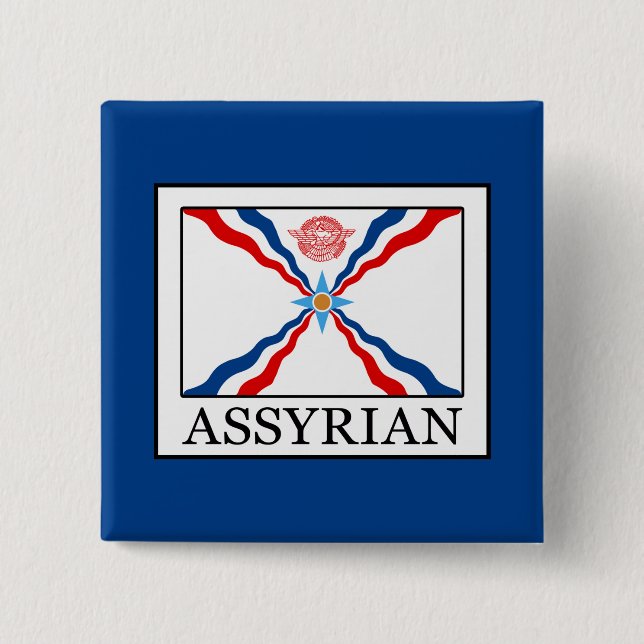 Assyrian 2 Inch Square Button (Front)