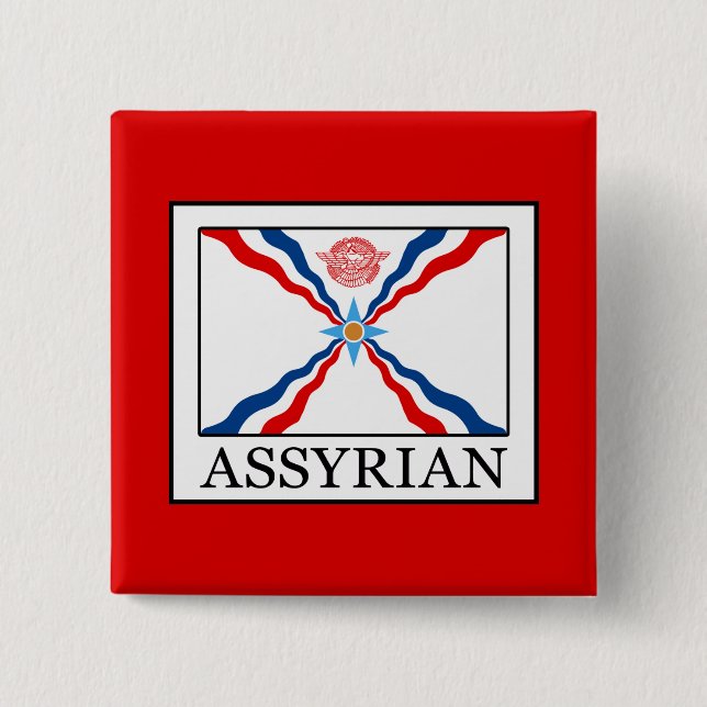 Assyrian 2 Inch Square Button (Front)