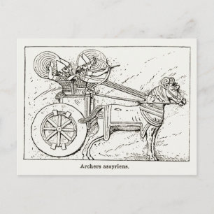 Assyrian Archers, vintage drawing 1890 Postcard