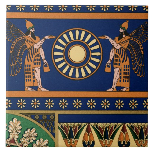 Assyrian Deity Called an Apkallu or Winged Genius Tile (Front)